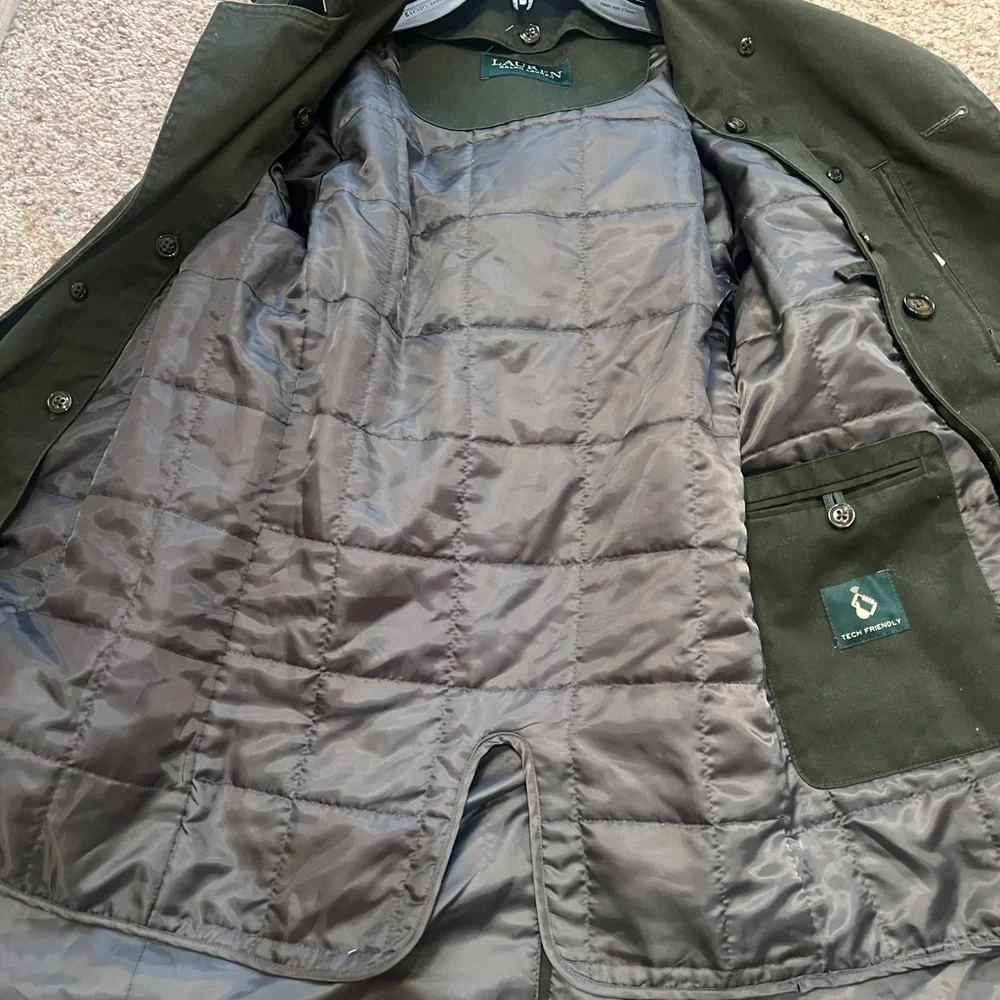LAUREN Ralph Lauren Big Boy's 10 R Trench Removable Liner Coat -‎ Dark Olive